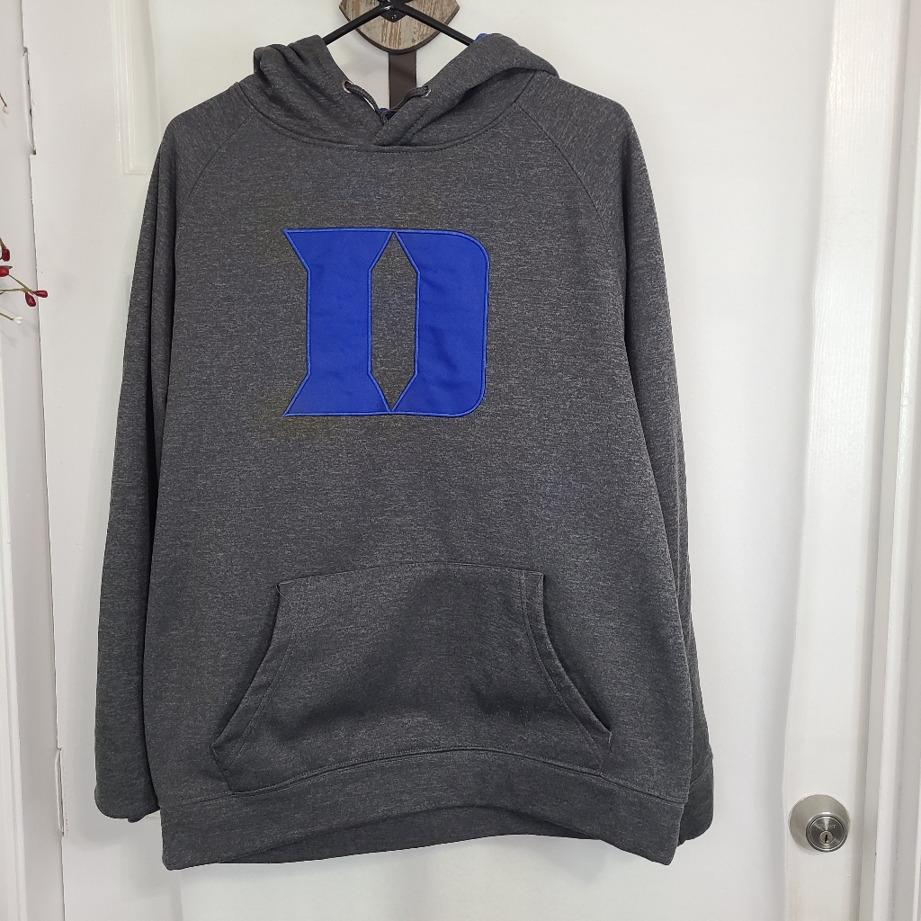 (2015) Duke Blue Devils Club Twill Hoodie, Size: Xl Color: Grey / Blue Letter